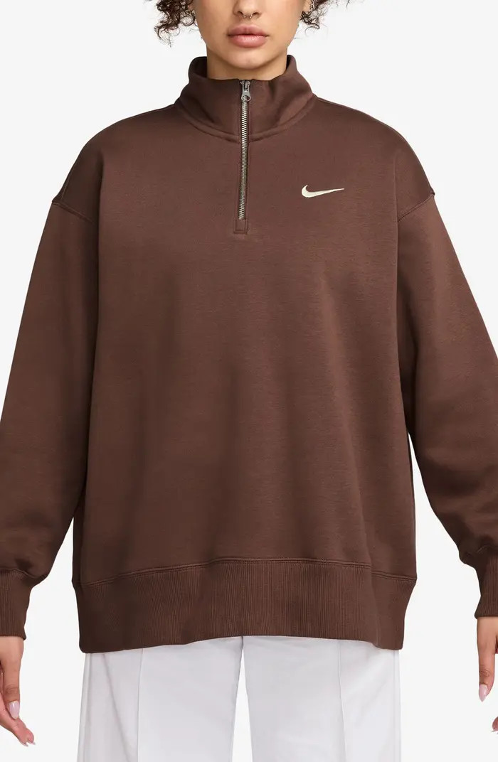Sportswear Phoenix Oversize Fleece Quarter Zip Top | Nordstrom