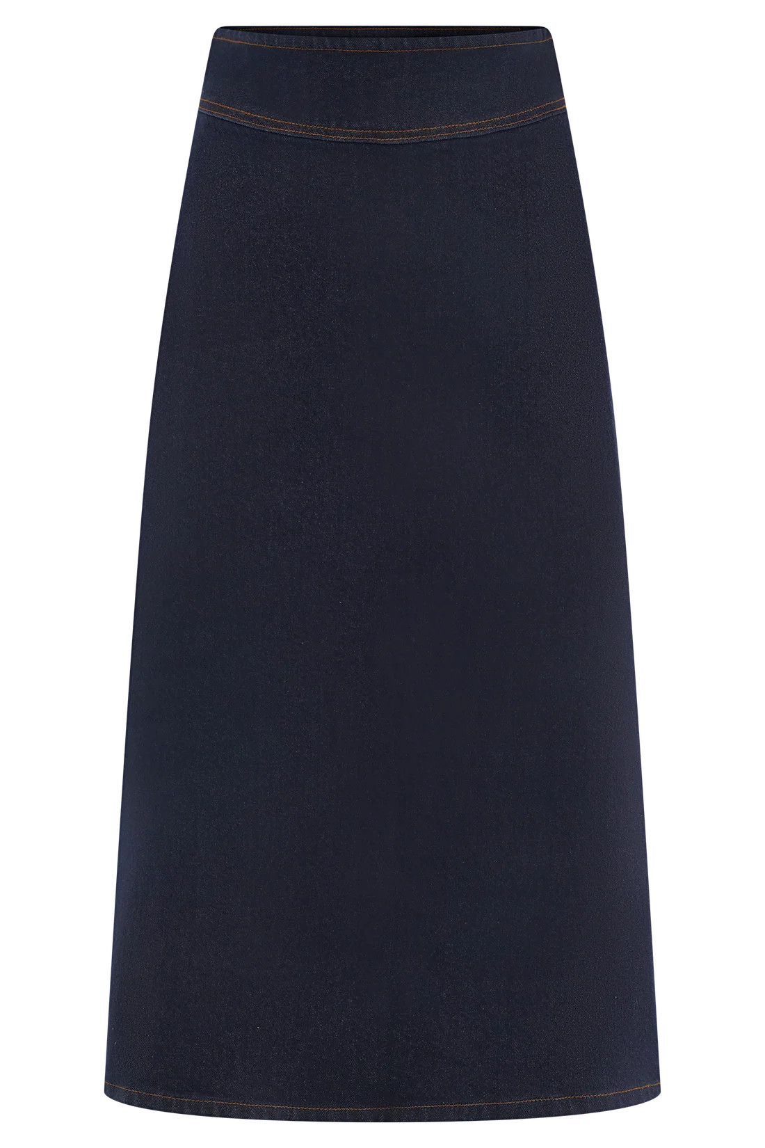 Cecilia Denim A-Line Midi Skirt - Indigo Blue | MESHKI US