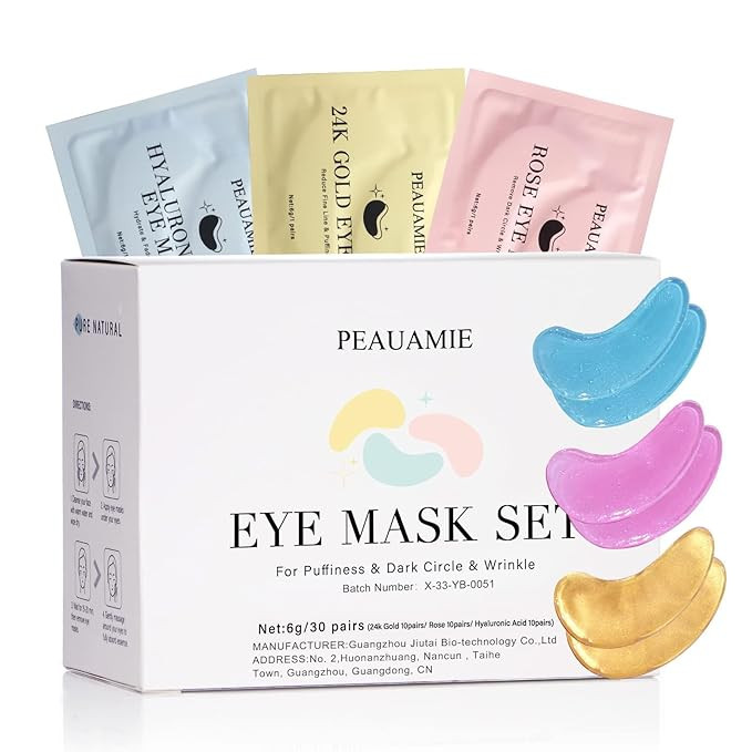 Under Eye Patches (30 Pairs) Gold Eye Mask and Hyaluronic Acid Eye Patches for puffy eyes,Rose Ey... | Amazon (US)