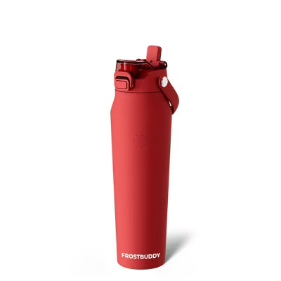 FrostBuddy Bottle Buddy 32 oz Insulated Water Bottle – Stainless Steel, Leakproof Lid, Cupholder-Friendly - Crimson | Target