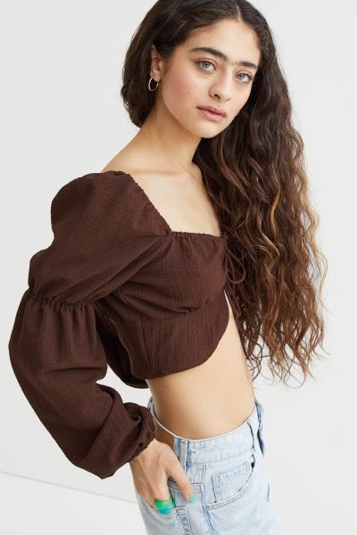 Tie-front Long-sleeved Blouse | H&M (US + CA)