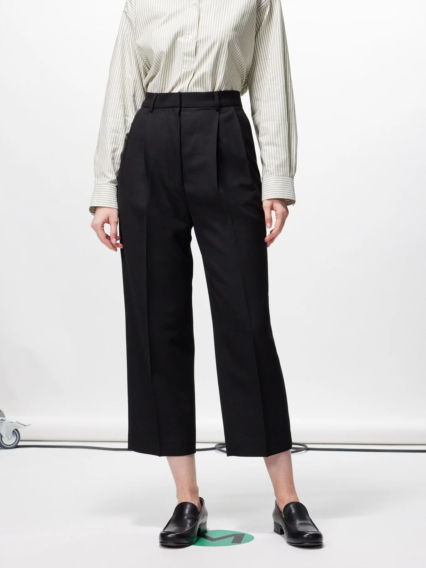 Pleated woven blend tailored trousers | Toteme | Matches (US)