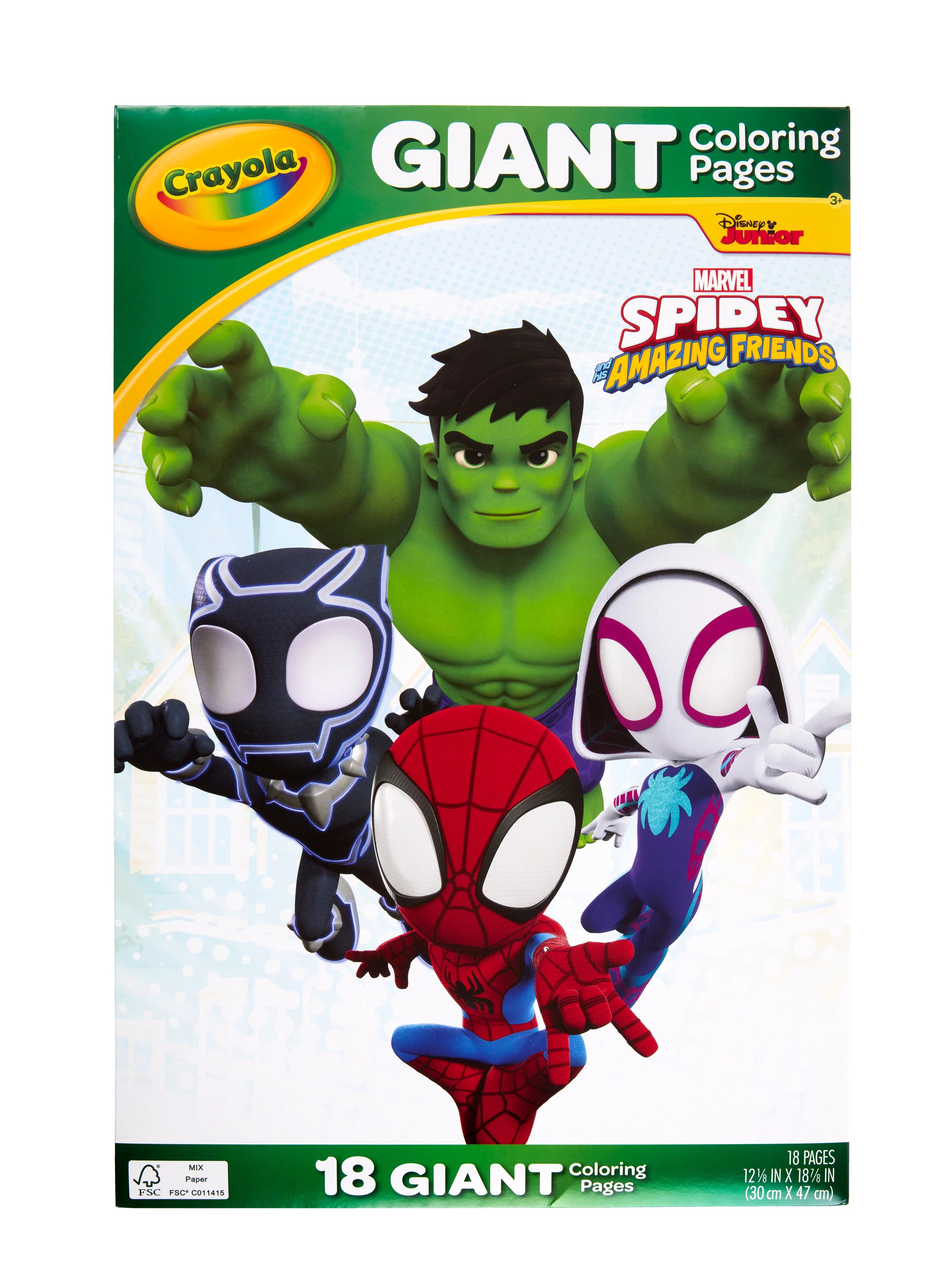 Crayola Spidey & His Amazing Friends Giant Coloring Pages, 18-Pages, Gift for Kids, Unisex Child | Walmart (US)