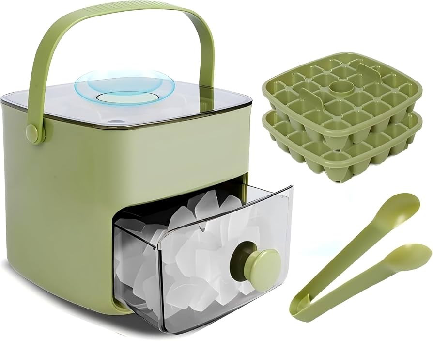 Ice Cube Tray with Lid & Bin Ice Maker Ice Trays for Freezer Ice Container- Reusable Ice Mold for... | Amazon (US)