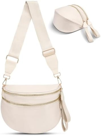 Checkered Crossbody Bag,Nylon Bum Bags for Women Crossbody,Spacious Sling Bag Purse Fanny Packs w... | Amazon (US)