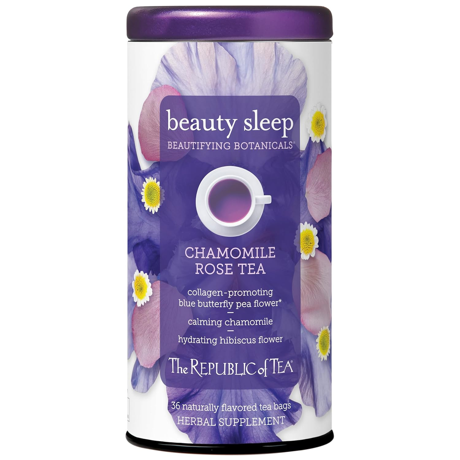 The Republic of Tea Beautifying Botanicals® Beauty Sleep Chamomile Rose Herbal Tea Bags (36 coun... | Amazon (US)