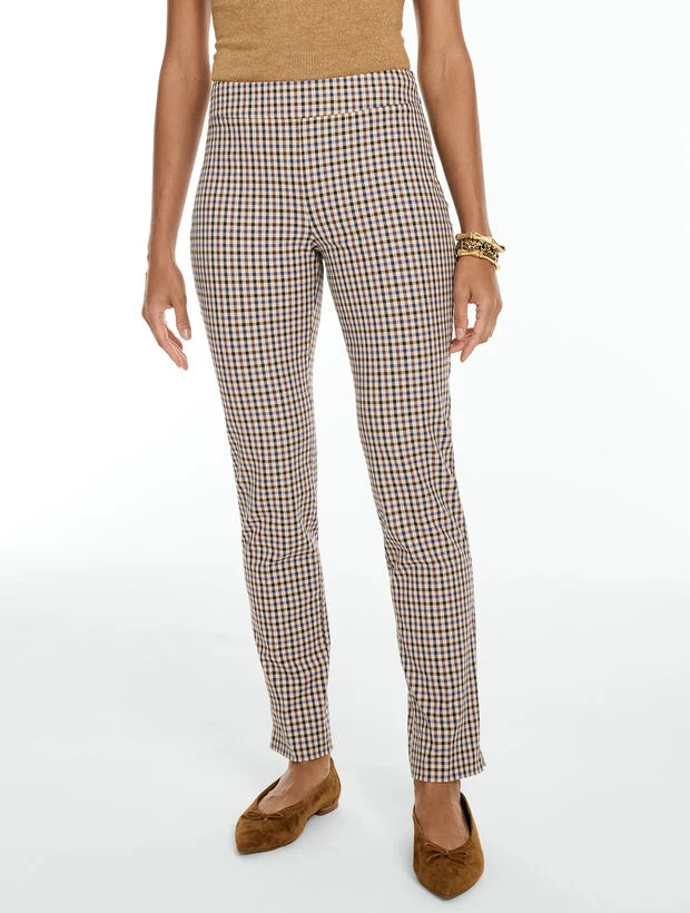 Talbots Chatham Cotton Bi-Stretch Slim Ankle Pants - Chelsea Plaid | Talbots