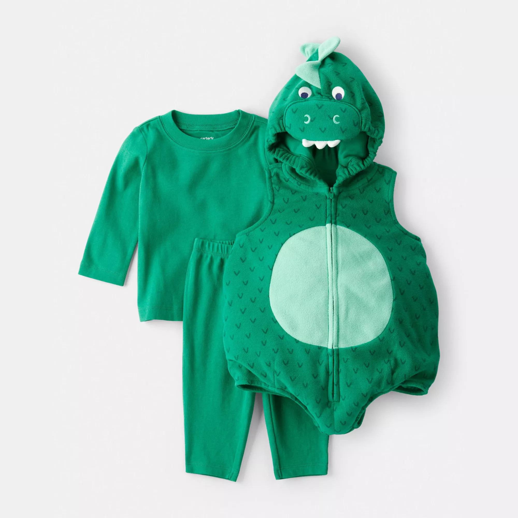 Baby Carter's 3-pc. Dinosaur Costume Set with Hooded Vest, Long Sleeve Top & Pants | Kohl's