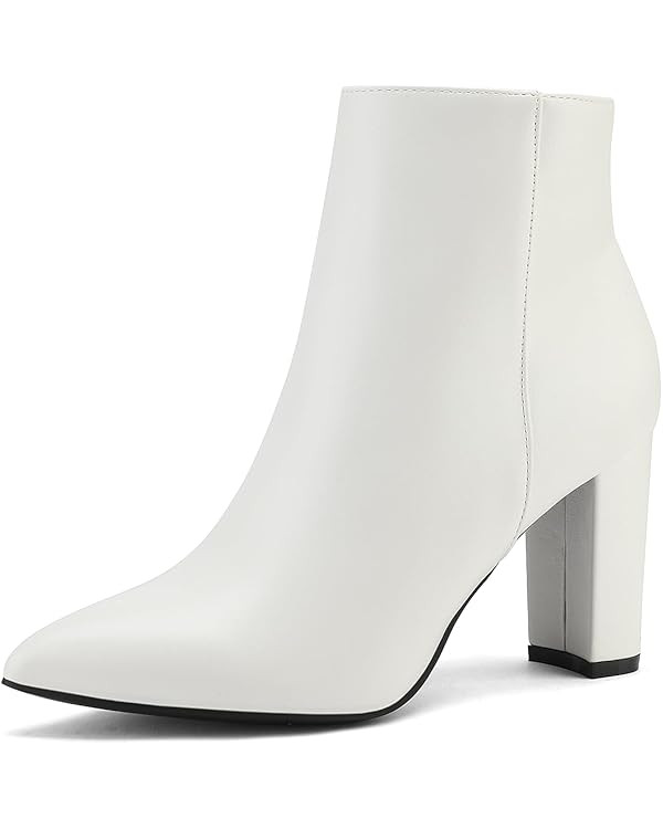 DREAM PAIRS Women's Chunky Heel Ankle Booties Pointed Toe Short Boots | Amazon (US)