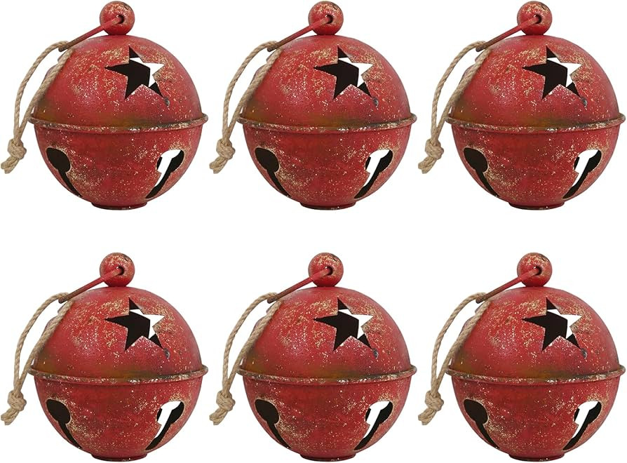6pcs Christmas Bells for Decoration Rustic Vintage Christmas Decor Ball Christmas Tree Onaments R... | Amazon (US)