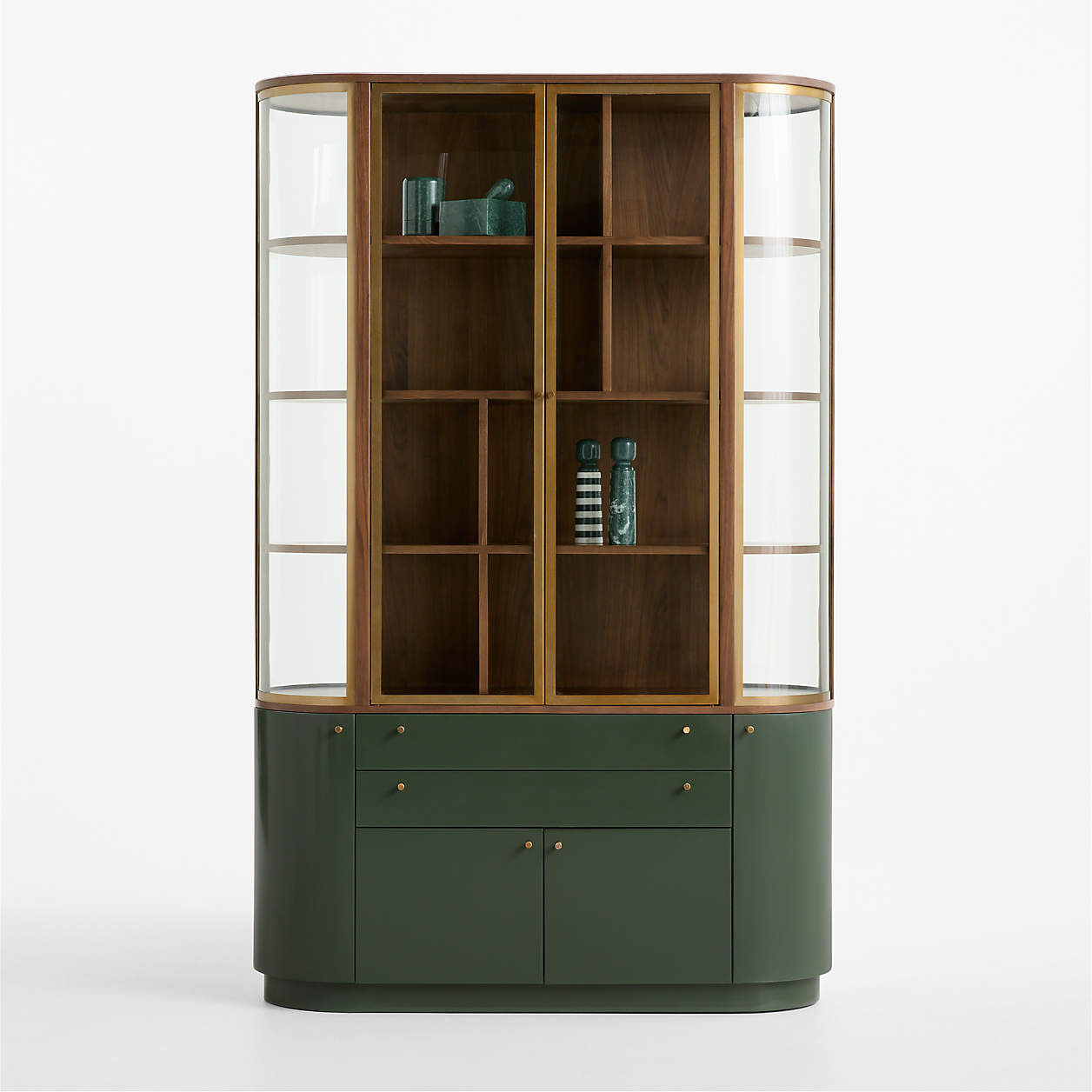 Zurich 52.25" Kombu Green Wood and Glass Storage Cabinet by Daniel Humm + Reviews | Crate & Barre... | Crate & Barrel
