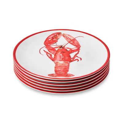 Certified International (Set of 6) 11" Beach House Lobster Melamine Dinner Plates | Target