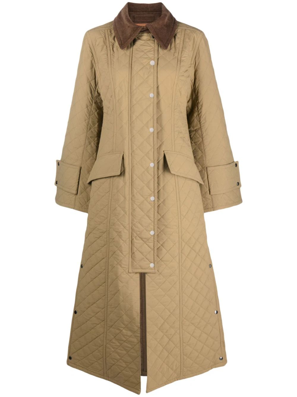 Pinelope corduroy-collar quilted cotton coat | Farfetch Global