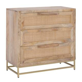 Linon Home Decor Casper Natural Rattan Cabinet Three Drawer HD221823 - The Home Depot | The Home Depot