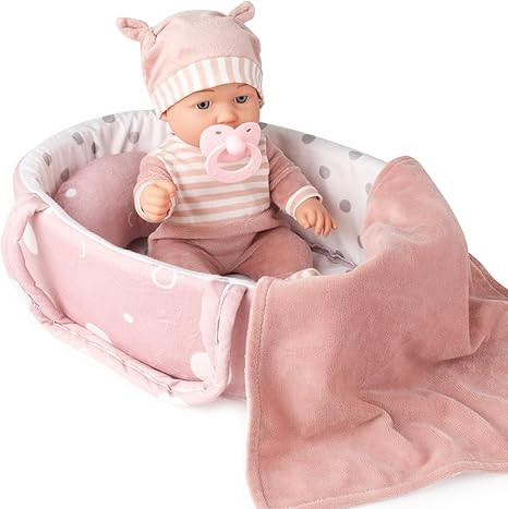 Enjoyin 12'' Baby Doll Playset with Washable Doll Accessories Includes Carrier Bassinet Bed, Paci... | Amazon (US)