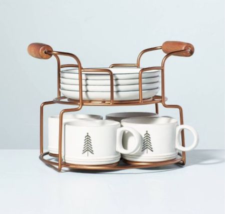 Holiday mug & saucer set! So cute to gift the host or serve dessert with! 🌲🎅🏼🤍

#LTKHoliday #LTKunder50 #LTKhome