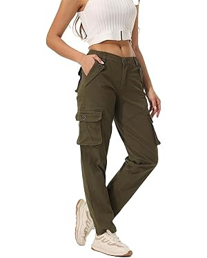 Women's Cotton Casual Military Army Cargo Combat Work Pants with 8 Pocket | Amazon (US)