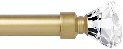 Golden Decrative Single Curtain Rod 1 Inch Diameter Adjustable Drapery Rod Extends from 22 to 42 ... | Amazon (US)