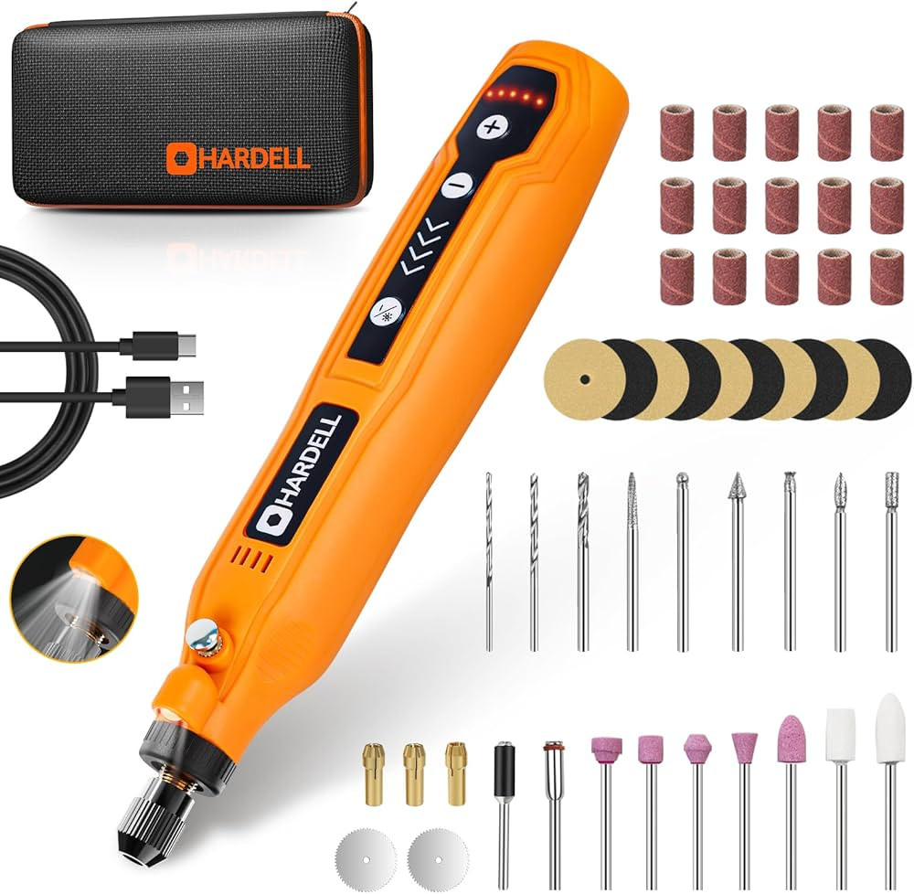 HARDELL Mini Cordless Rotary Tool, 5-Speed and USB Charging Rotary Tool Kit with 69 Accessories, ... | Amazon (US)