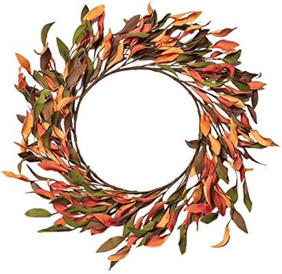 NeoL'artes 18inch Simple Orange Leaves Fall Wreath for Front Door for Thanksgiving Festival Party... | Amazon (US)