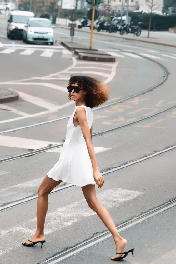 COMBINATION GODET DRESS | Zara US