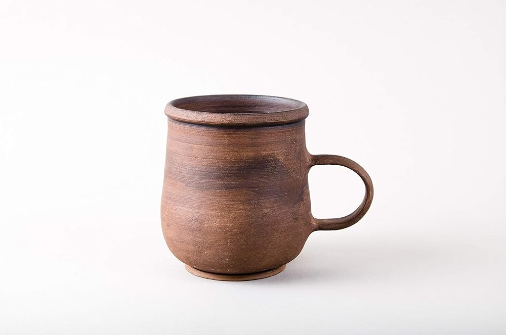 Large Unglazed 12.5 oz Handcrafted Tea Cup Big ceramic handmade pottery coffee mug for anniversar... | Amazon (US)