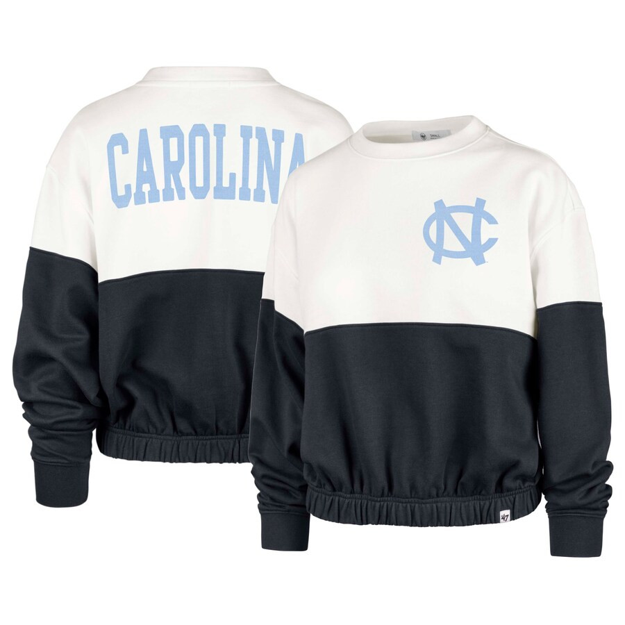 North Carolina Tar Heels '47 Women's Take Two Bonita Pullover Sweatshirt - White/Black | Fanatics