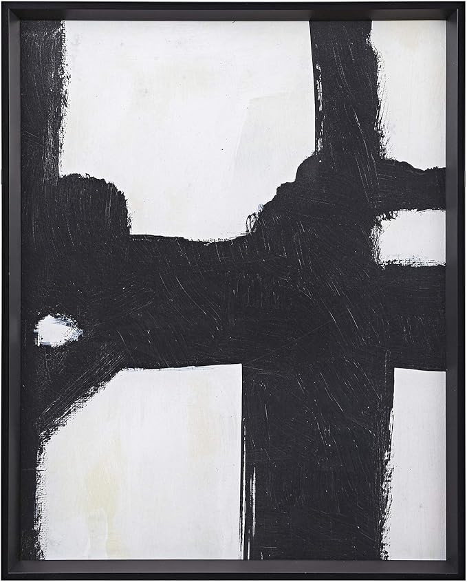 MARTHA STEWART Directional Ebony Wall Art Living Room Abstract Framed Canvas Home Accent Modern B... | Amazon (US)