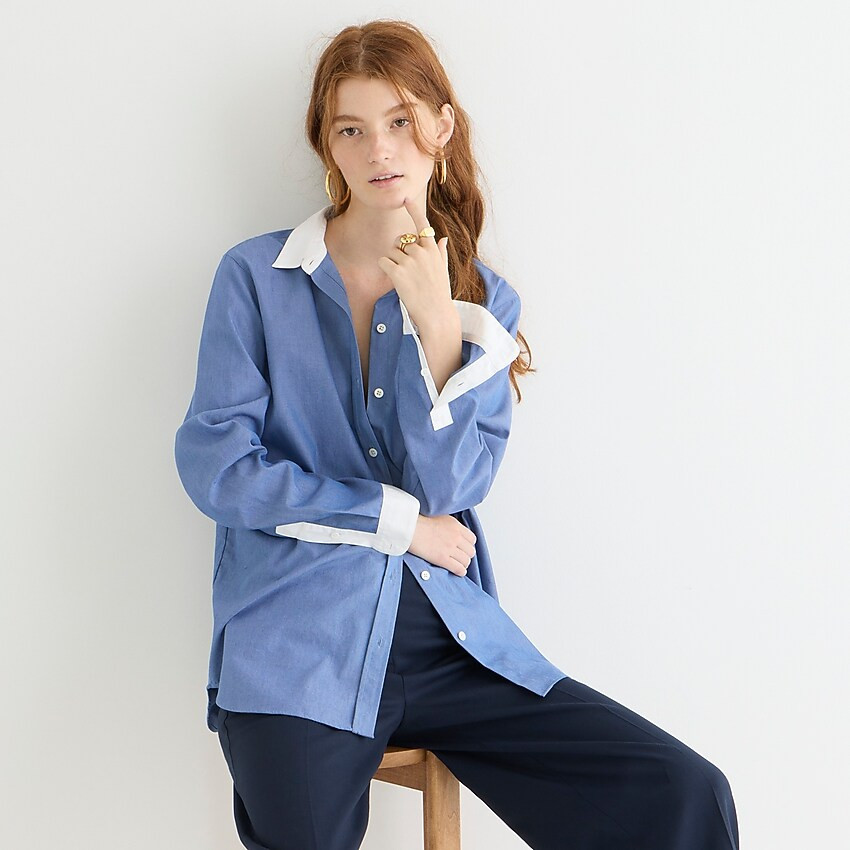 Limited-edition Marie Marot X J.Crew shirt in Thomas Mason® chambray | J. Crew US