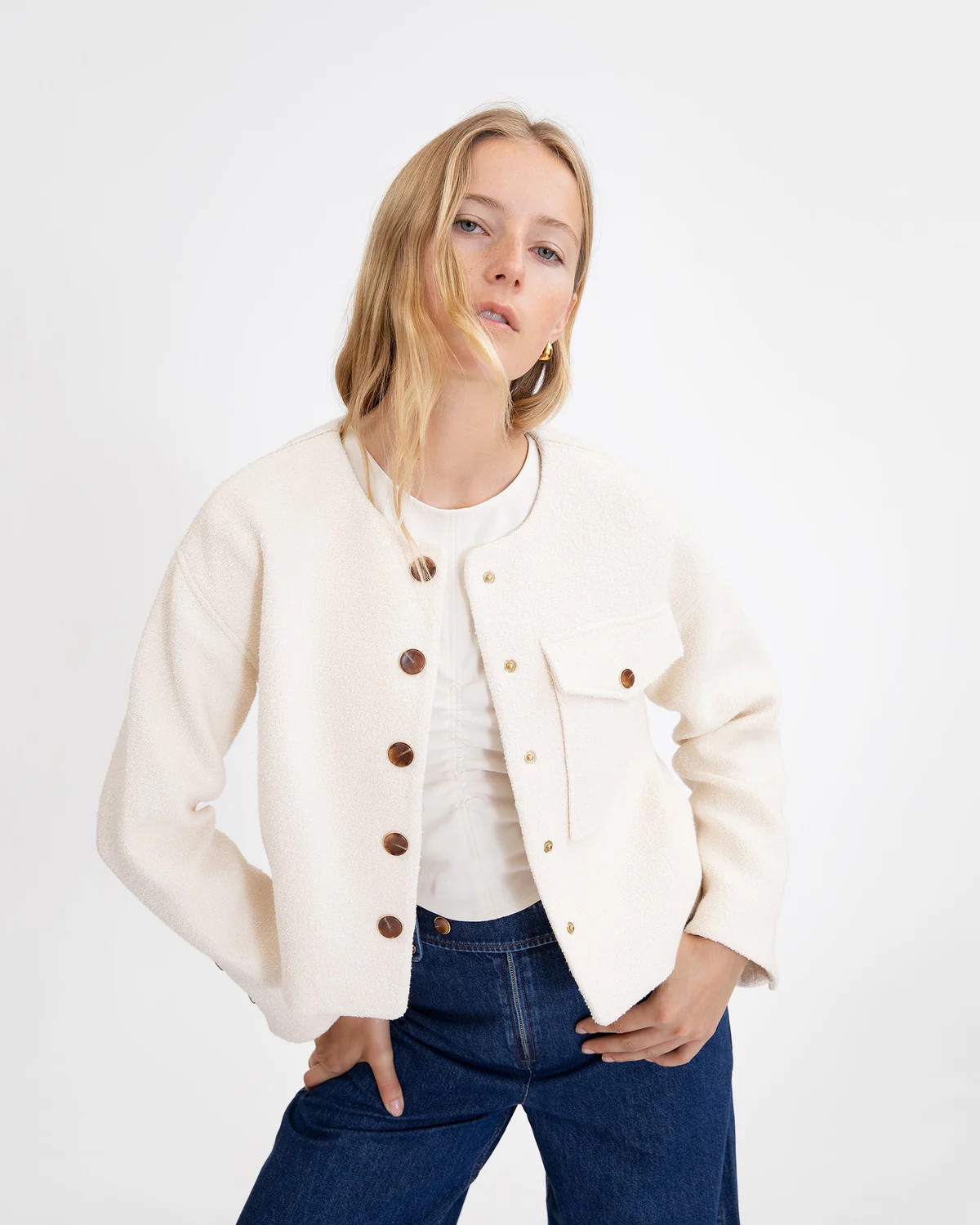 Kento Jacket in Cream | Over The Moon