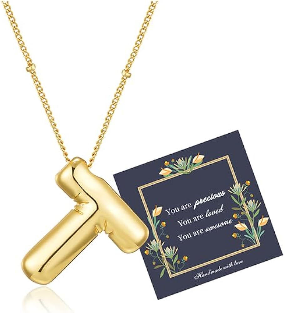 Bubble Letter Necklace Gold Balloon Initial Pendant Necklace Dainty Zirconia Alphabet Name Neckla... | Amazon (US)