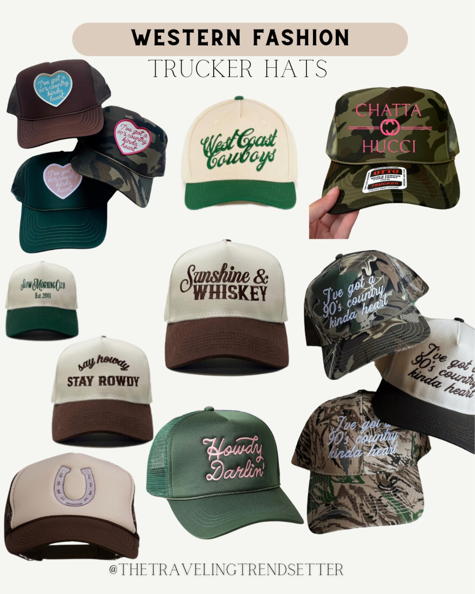 Western fashion trucker hats 

#LTKSeasonal #LTKTravel #LTKBacktoSchool