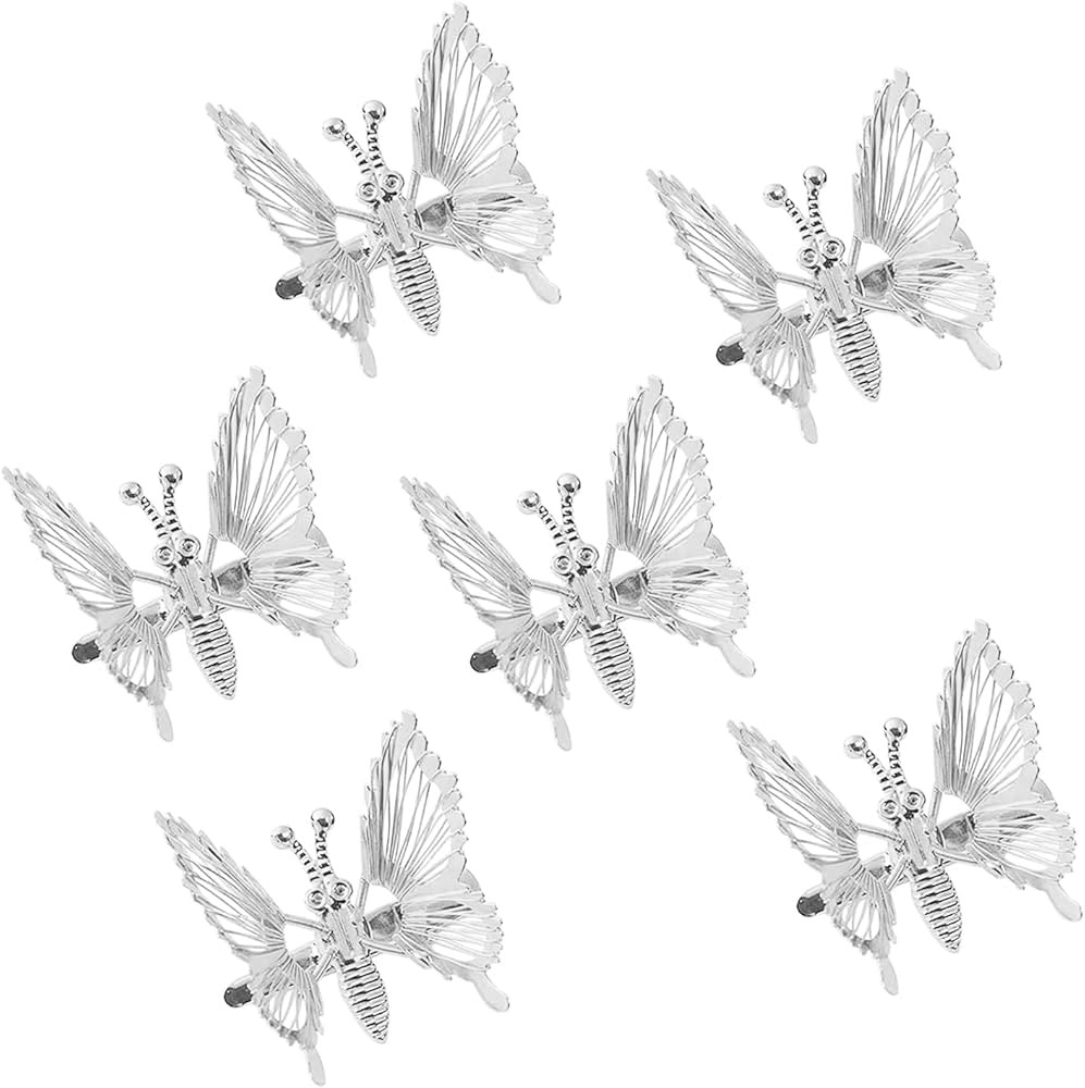 Yzurbu 6pcs 3D Metal Moving Butterfly Hair Clips, Cute Barrettes and Clamps, 90s Nostalgic Hair A... | Amazon (US)