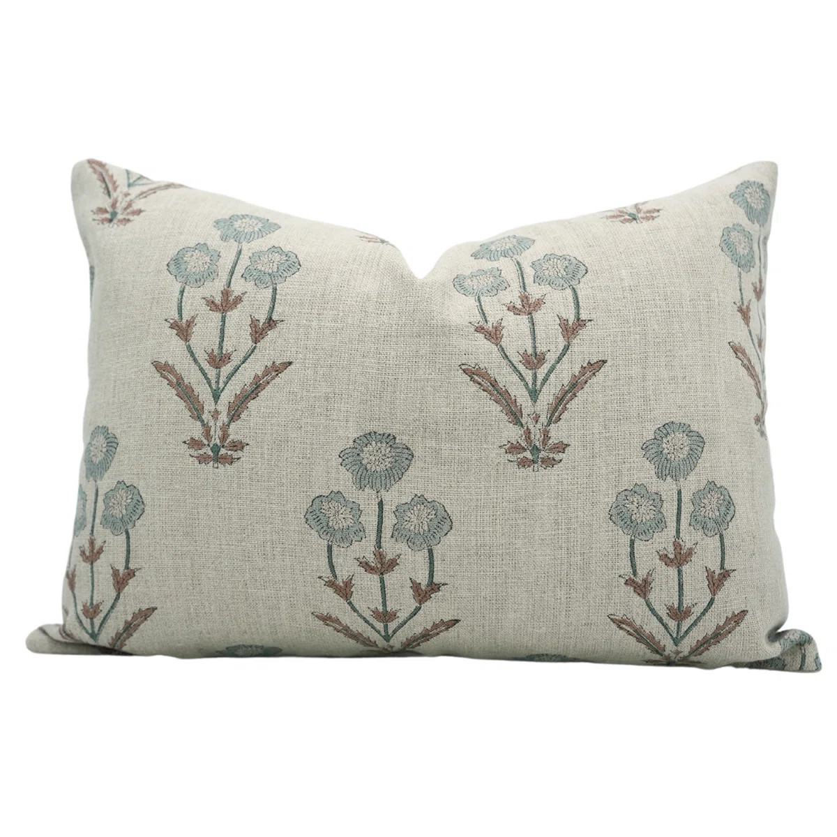Fabdivine Sustainable Handmade Linen Pillow Cover Elegant Block Print Home Accent - Amitabh | Wayfair North America