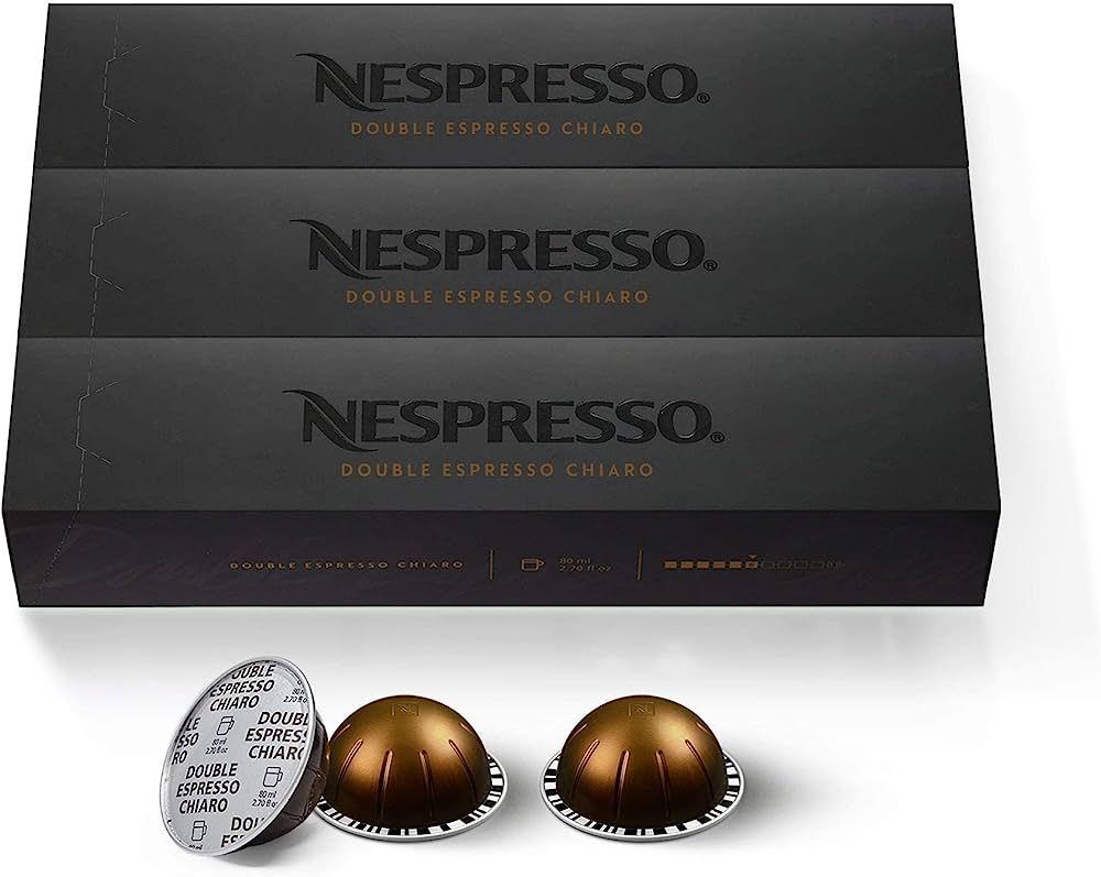 Nespresso Capsules VertuoLine, Double Espresso Chiaro, Medium Roast Coffee, 30 Count Coffee Pods,... | Amazon (US)