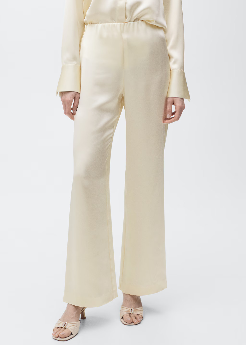 Satin straight-fit trousers - Women | MANGO United Kingdom | MANGO (UK)