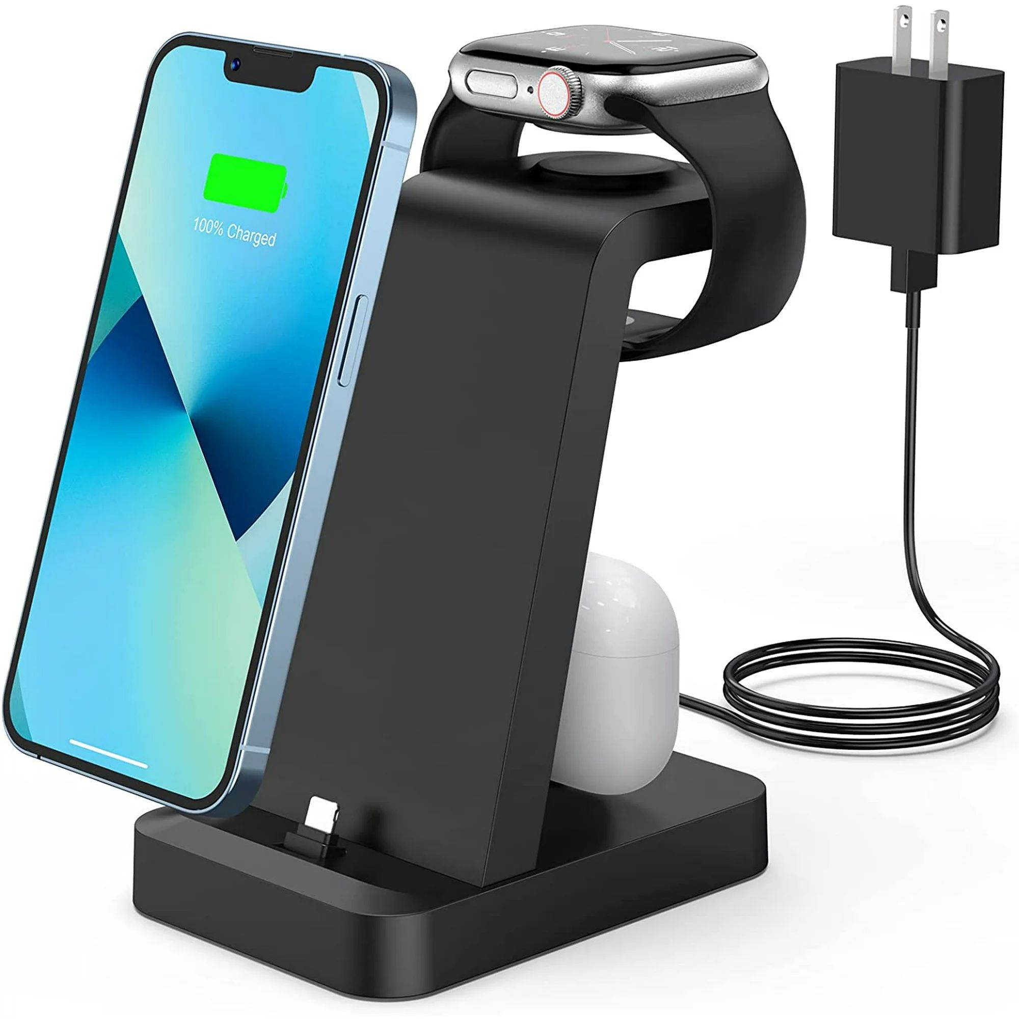 Charger Station for iPhone Multiple Devices - 3 in 1 Fast Wireless Charging Dock Stand for Apple ... | Walmart (US)