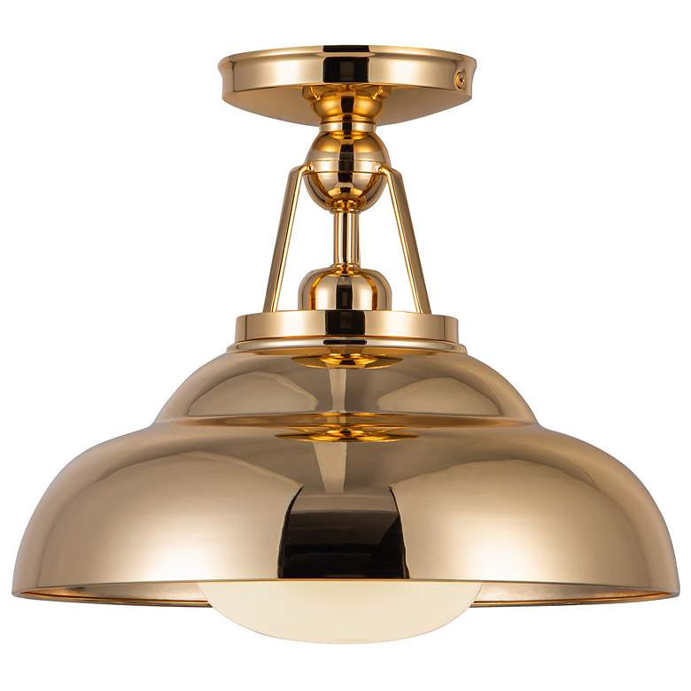 Palmetto 12" Wide Polished Brass Ceiling Light | Lamps Plus