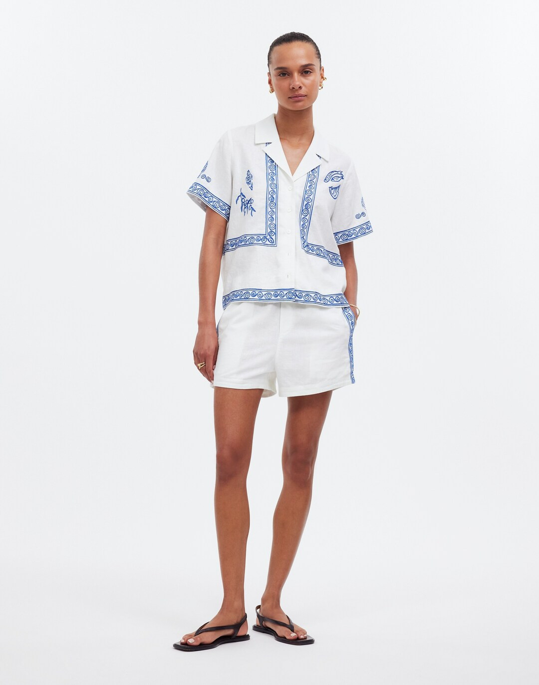 Madewell x Lisa Says Gah! Embroidered Button-Front Shirt | Madewell