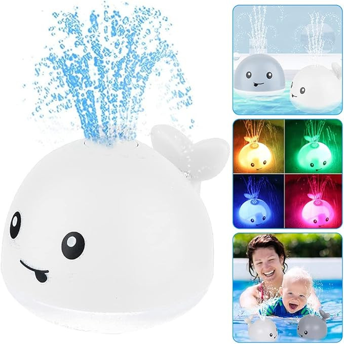 Baby Bath Toys, Light Up Baby Pool Toy with LED Light Whale Spray Water Toy for Toddlers Kids, In... | Amazon (US)