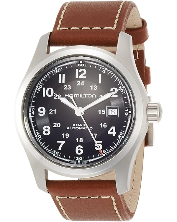 Hamilton Watch Khaki Field Auto | Swiss Made | 42mm Stainless Steel Case | Black Dial Analog Watc... | Amazon (US)