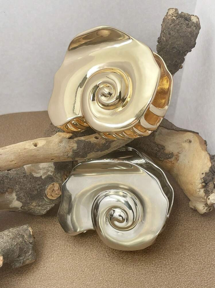 2024 New Summer Ocean Series Ins Style Minimalist Fashion Spiral Seashell Hair Claw Gift Gold Hea... | SHEIN