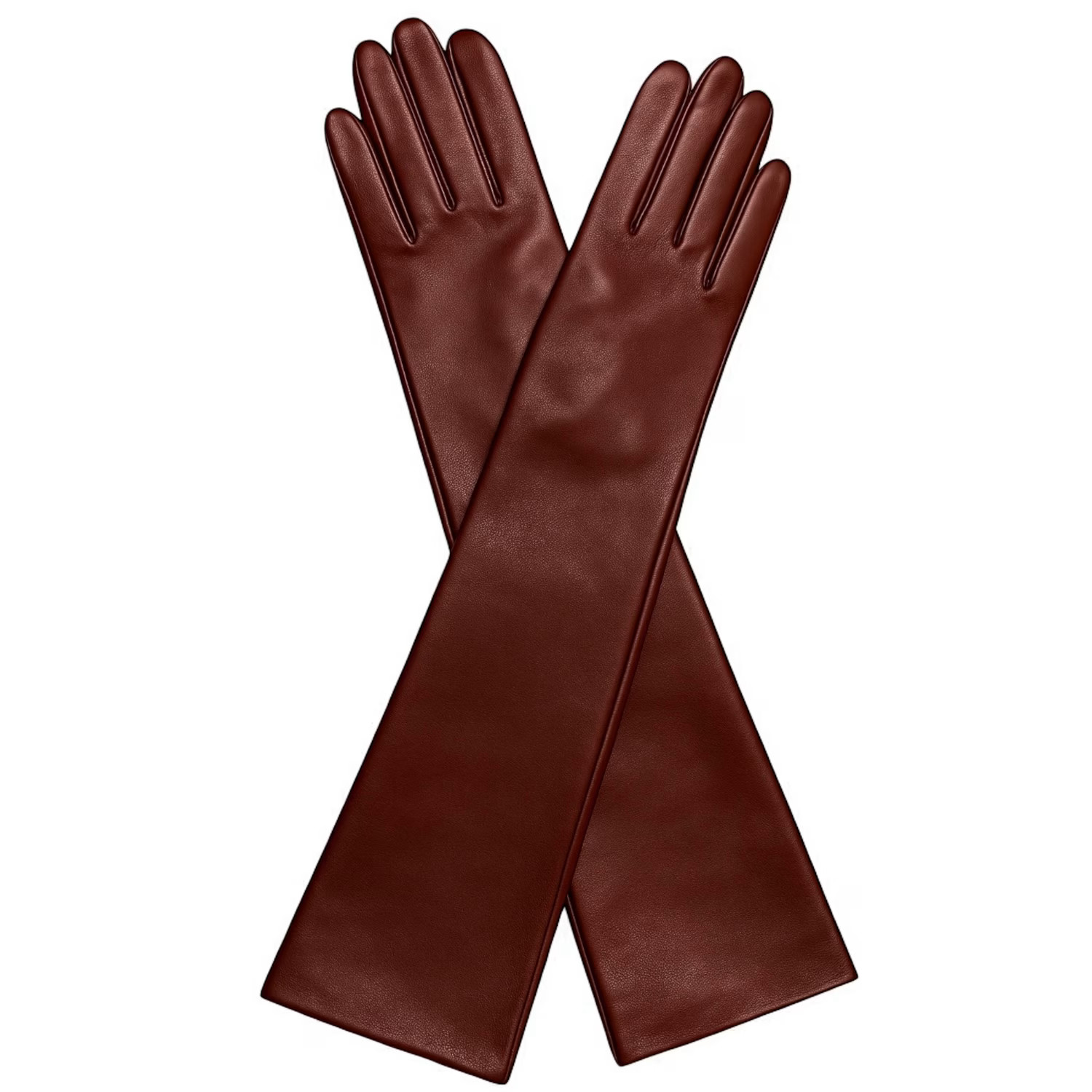 Florence Lambskin Leather Opera Length Gloves Burgundy | Wolf & Badger