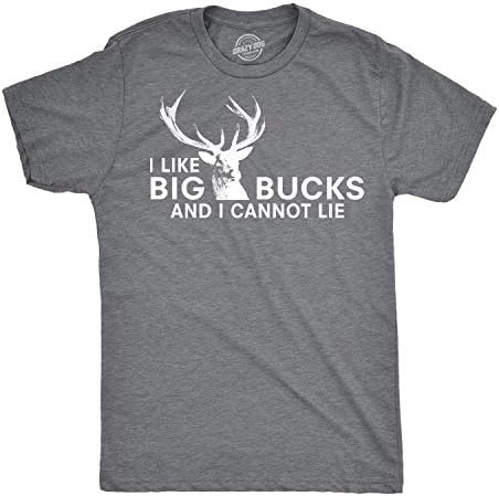 Crazy Dog Mens I Like Big Bucks and I Cannot Lie T Shirt Funny Hunting Tee | Amazon (US)