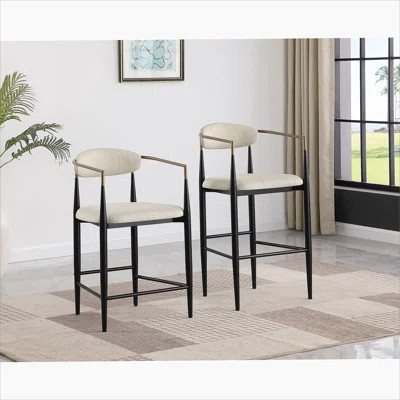 Fabric Upholstered Bar Chair (Set of 2) | Wayfair North America