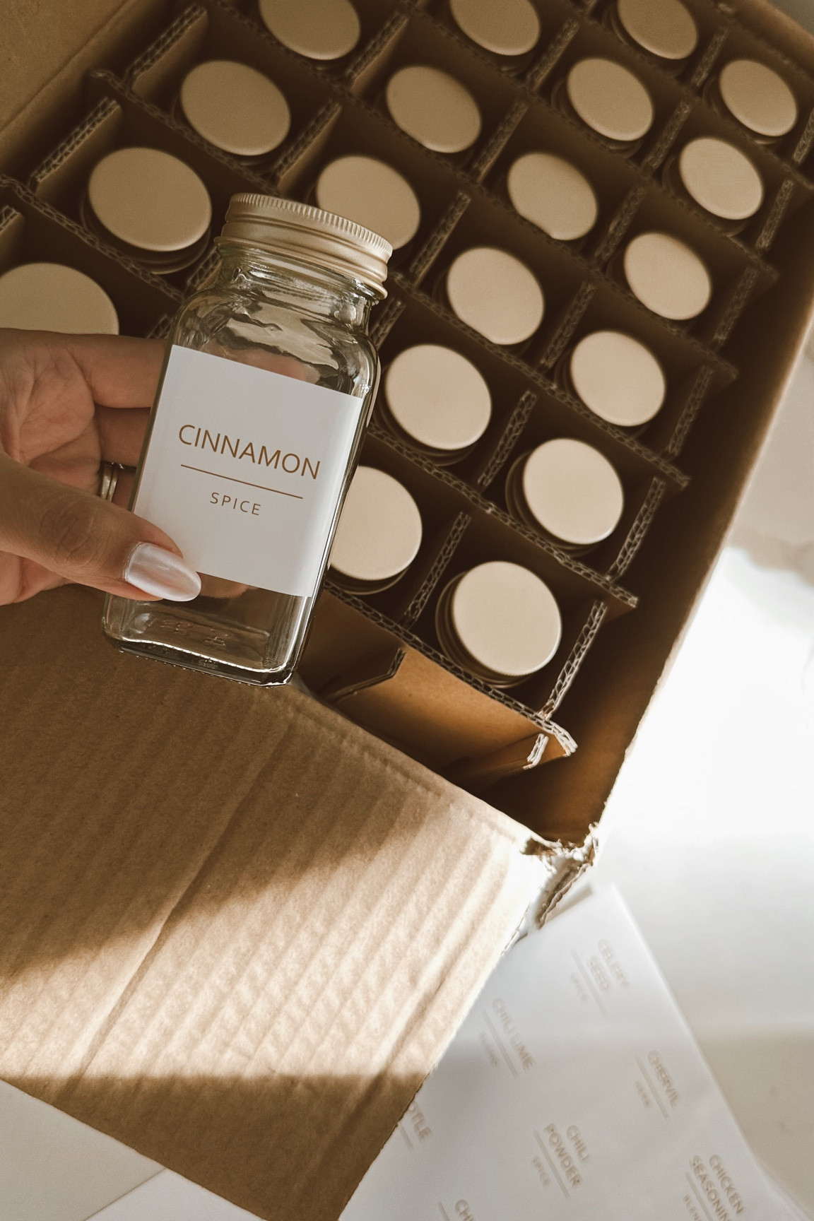 Spice jars #goldspicejars #spicejars #spicecabinet #spicedrawer #spice #seasonings #aesthetickitchen #amazon #amazonfinds #amazonhome #organization #kitchenorganization #drawerorganization #jars #labels #spicelabels 

#LTKunder50 #LTKhome #LTKFind