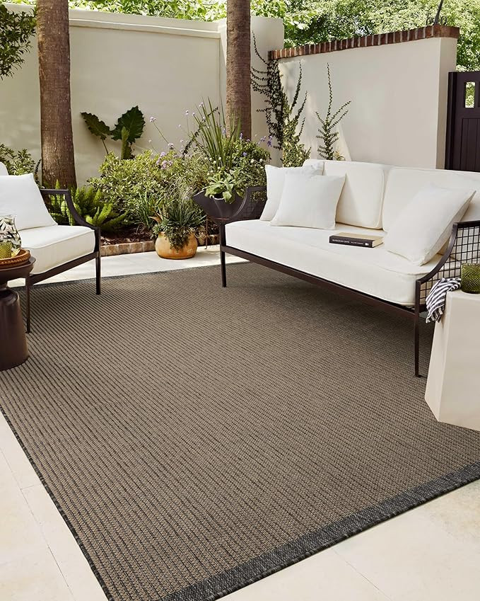 Loloi Chris Loves Julia Providence Collection PRC-03 Wheat/Charcoal 7'-6" x 10', .12" Pile Height... | Amazon (US)