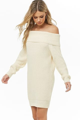 Off-the-Shoulder Sweater Dress | Forever 21 (US)
