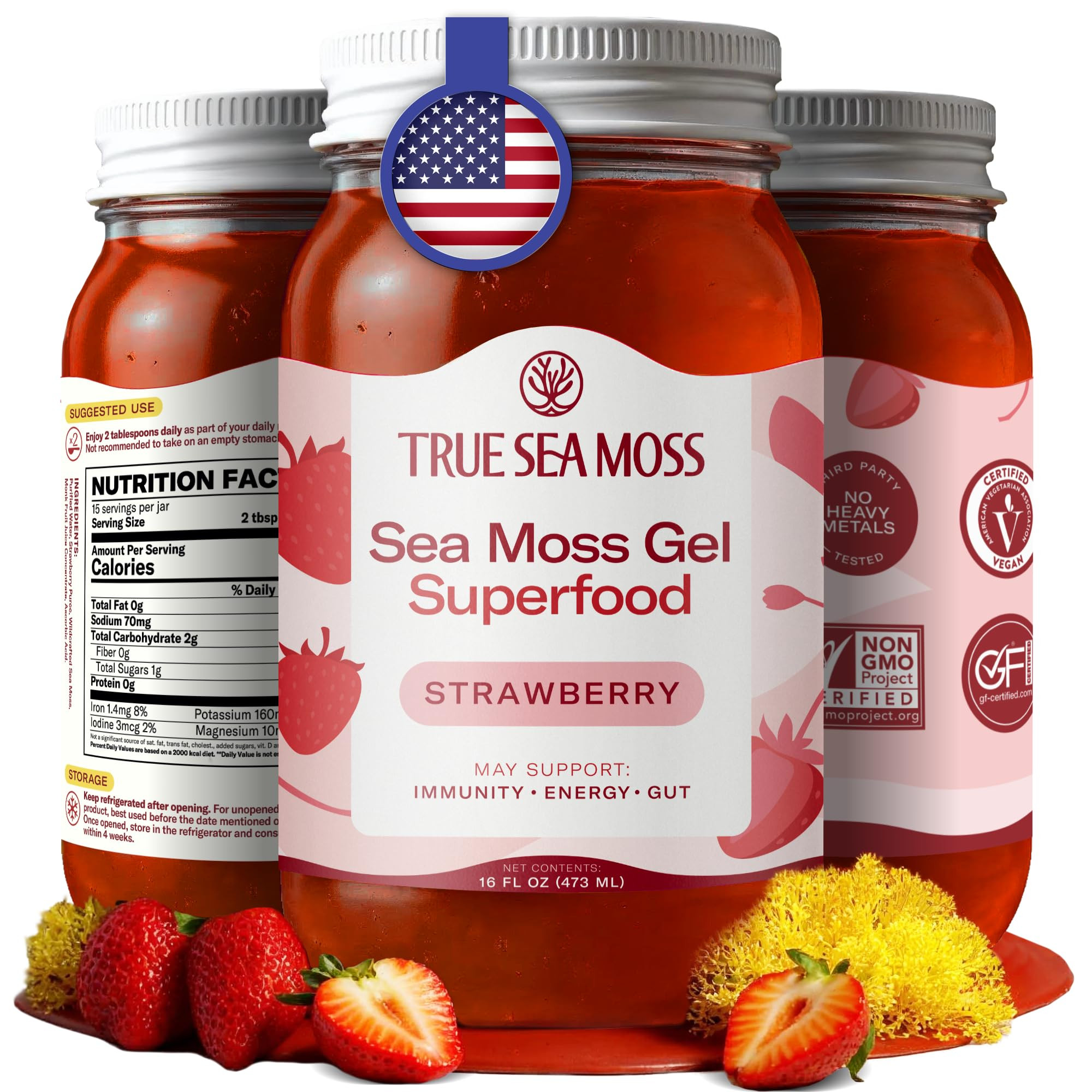 TrueSeaMoss Sea Moss Gel – Made in USA – Wildcrafted Seamoss, Fresh Fruits & Sea Vegetables ... | Amazon (US)