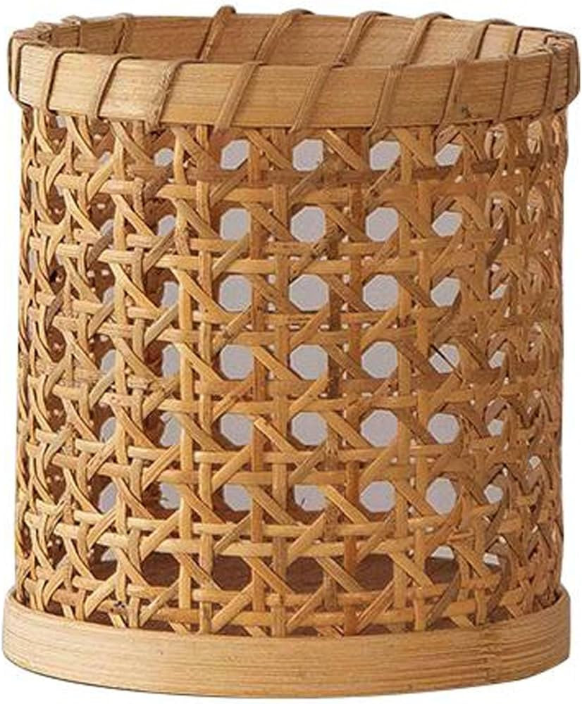 Rattan Woven Hurricane Glass Candle Holders,Cane Wrapped Sleeve Flower Vase Decorative Votive Can... | Amazon (US)